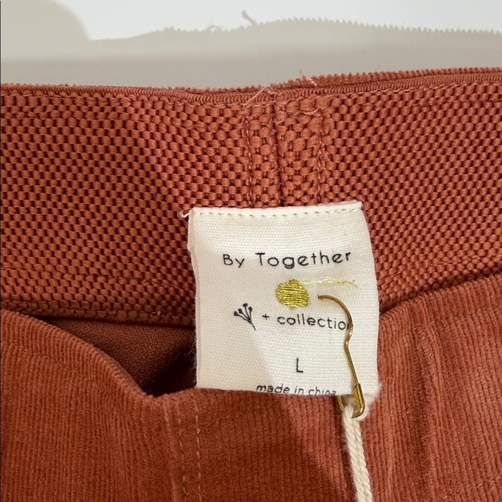 NWT By Together Corduroy Flare Pants Size L Pull On Elastic Waist Boutique Brand - Picture 5 of 10